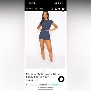 WHITE FOX SET!!!! Both top and shorts navy and size small!